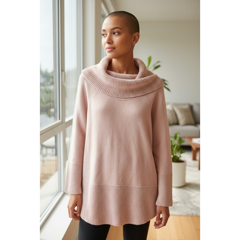 Calvin Klein Women’s Cowl Neck Textured Sweater Size Xl Pink